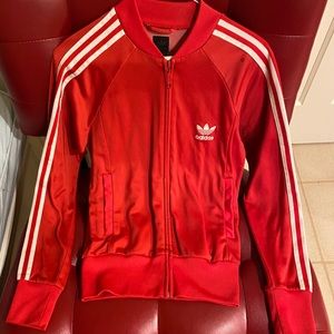 Adidas vintage red track jacket